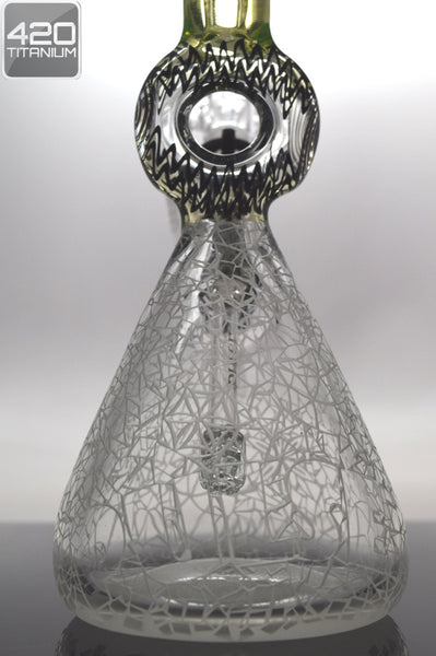 Pulse Glass - One of A Kind - Custom Donut Beaker - Scratched Glass Collab