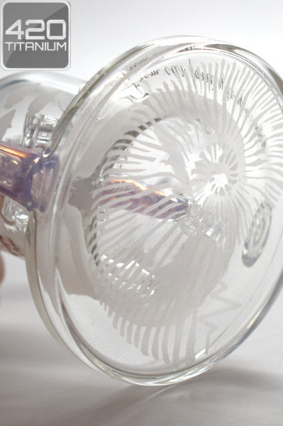 Pulse Glass - Double Barrel Recycler - Custom Sandblasted - Purple Slyme