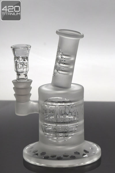 Pulse Glass - Mini Oil Rig w/ Barrel Perc - Hexagon Sandblasted