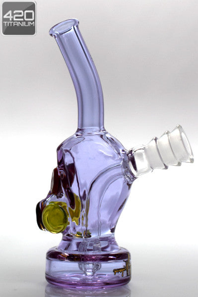 Pulse Glass - Micro Gas Mask Pendant w/ Gridded Downstem